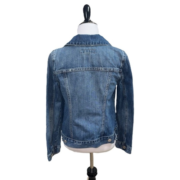 Old Navy Maternity Women's S Small Crop Denim Jacket Distressed Button Closure - Picture 6 of 7